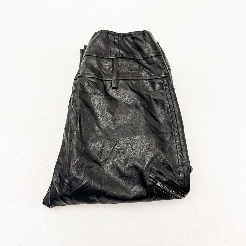Tiger Mist Black Faux Patent Leather Motorcycle Pants Size XS